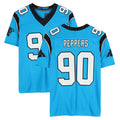 PETTCS C.Panthers #90 Julius Peppers Player Blue Mitchell & Ness Legacy Replica Stitched Jerseys