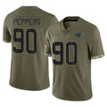 PETTCS C.Panthers #90 Julius Peppers Player Olive Salute to Service Game Stitched Jerseys