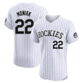PETTCS C.Rockies #22 Mickey Moniak Player White Limited Elite Home Stitched Jerseys