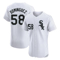 PETTCS C.White Sox #58 Seranthony Dom¡§anguez Player White Stripe Limited Elite Home Stitched Jerseys