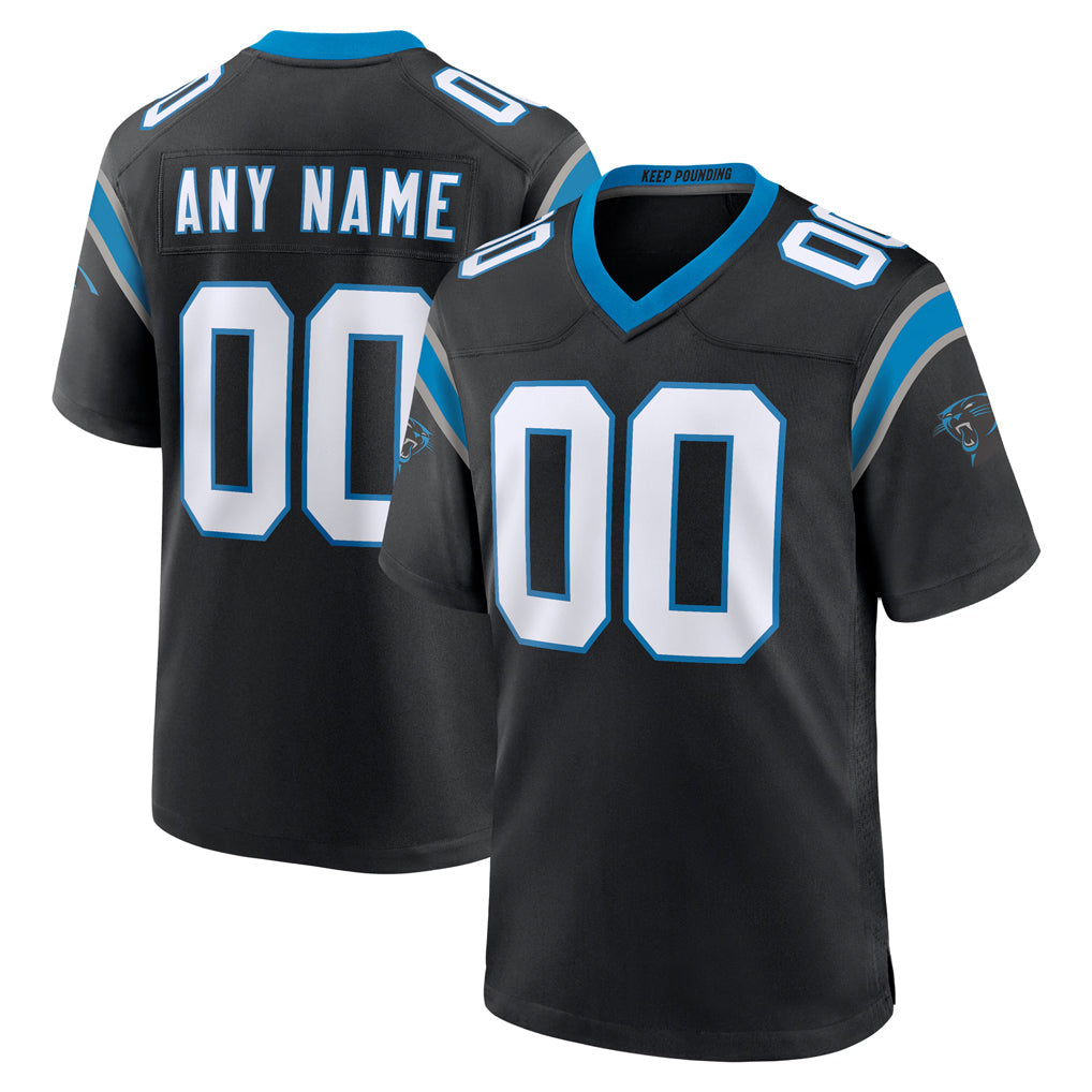 PETTCS Custom C.Panthers Black Home Game Any Name & Numbers Stitched Jerseys