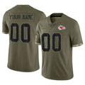 PETTCS Custom KC.Chiefs Olive Salute To Service Limited Any Name & Numbers Stitched Jerseys