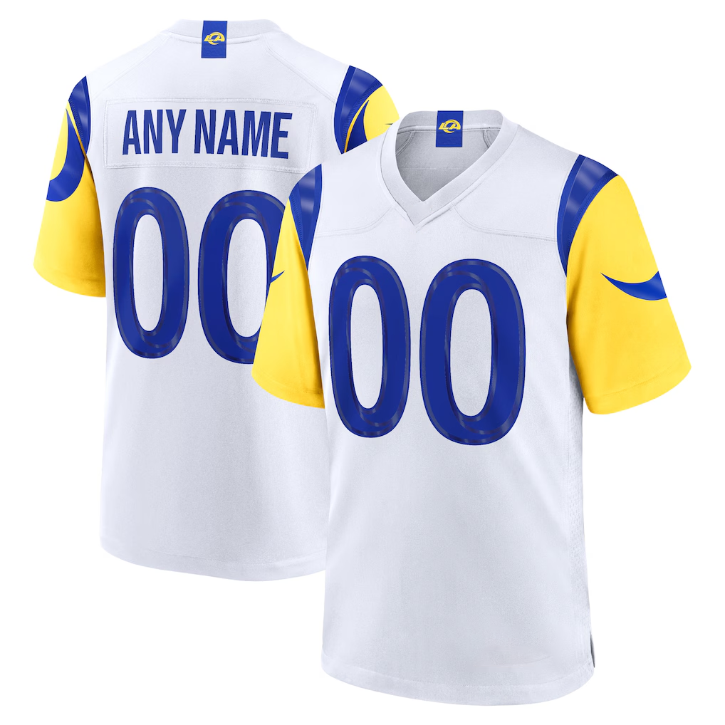 PETTCS Custom LA.Rams White Game Stitched Jerseys