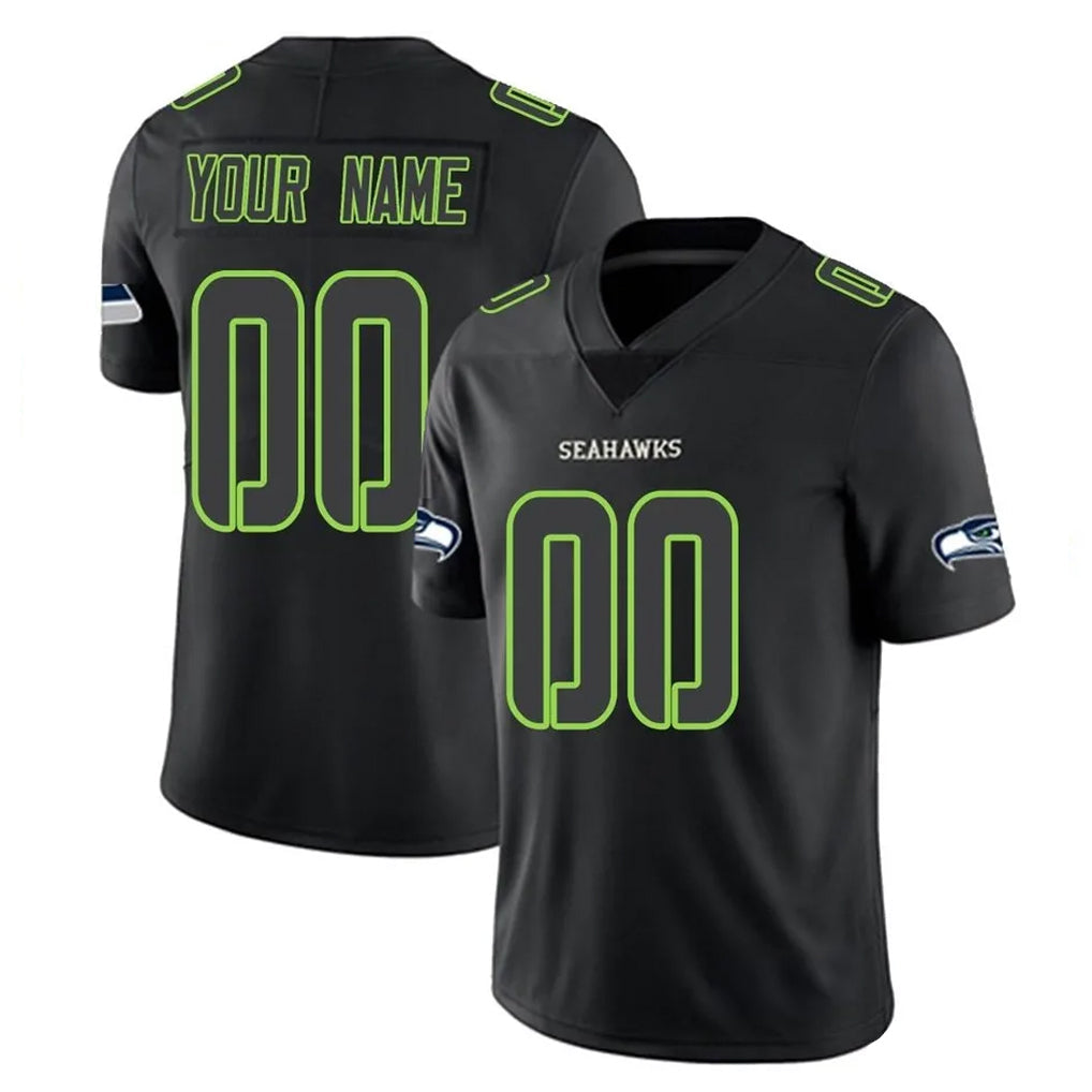 PETTCS Custom S.Seahawks Black Impact Limited Home Game Any Name & Numbers Stitched Jerseys