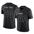 PETTCS Custom S.Seahawks Black Limited Reflective Home Game Any Name & Numbers Stitched Jerseys