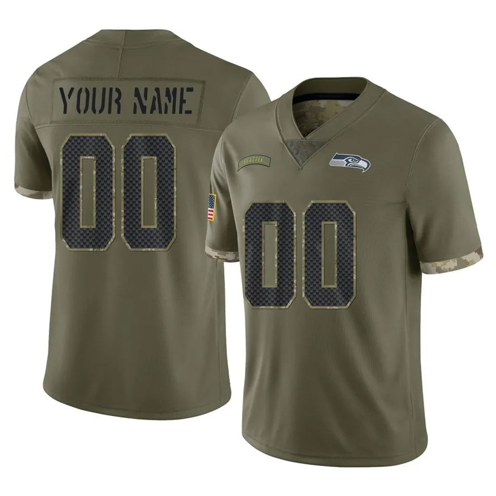 PETTCS Custom S.Seahawks Olive Limited Salute To Service Home Game Any Name & Numbers Stitched Jerseys