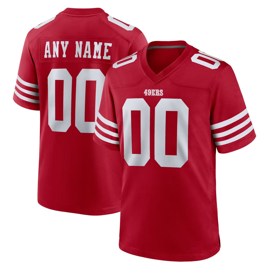 PETTCS Custom SF.49ers Red Game Home Any Name & Numbers Stitched Jerseys