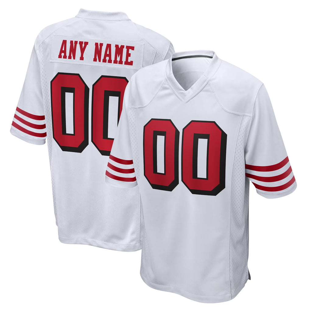 PETTCS Custom SF.49ers White Limited Home Game Any Name & Numbers Stitched Jerseys