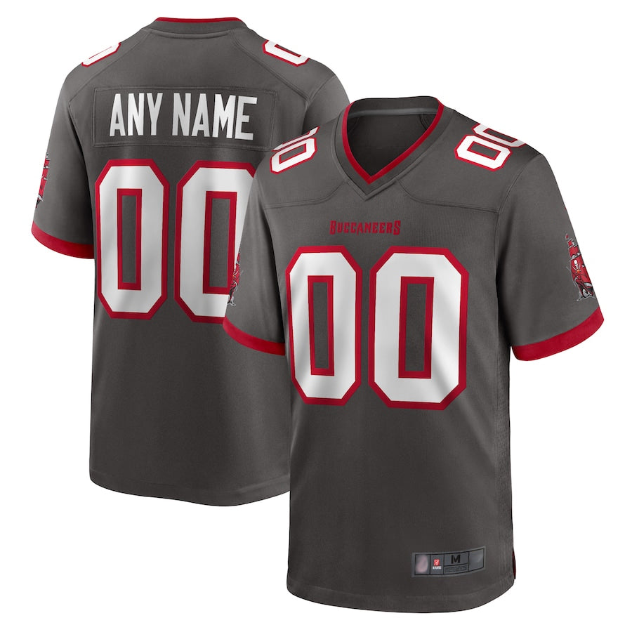PETTCS Custom TB.Buccaneers Pewter Home Game Stitched Jerseys