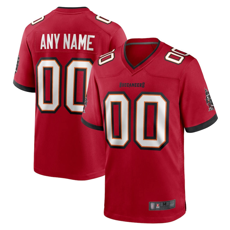 PETTCS Custom TB.Buccaneers Red Replica Game Stitched Jerseys