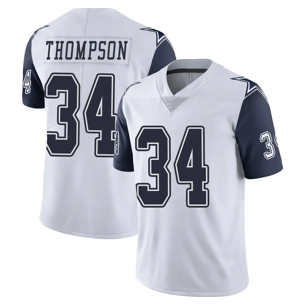 PETTCS D.Cowboys #34 Jalen Thompson Player White-Navy Limited Color Rush Vapor Untouchable Home Game Stitched Jerseys