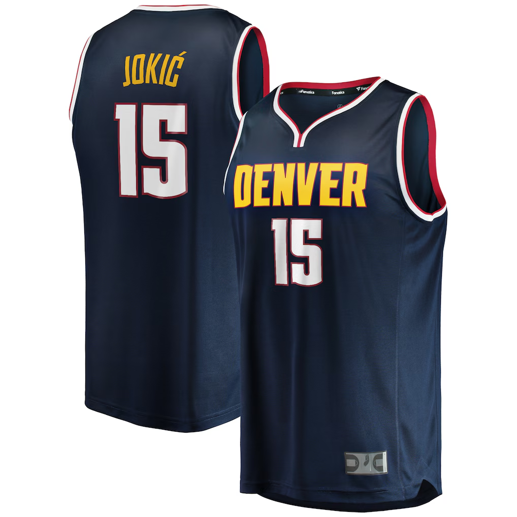 PETTCS D.Nuggets #15 Nikola Jokic  Navy Fast Break Replica Player Jerseys - Icon Edition