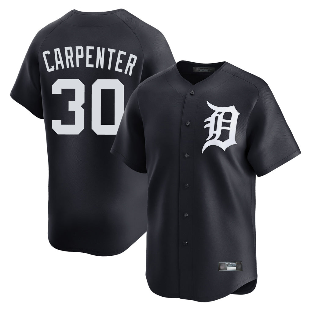 PETTCS D.Tigers #30 Kerry Carpenter Player Navy Home Limited Game Stitched Jerseys