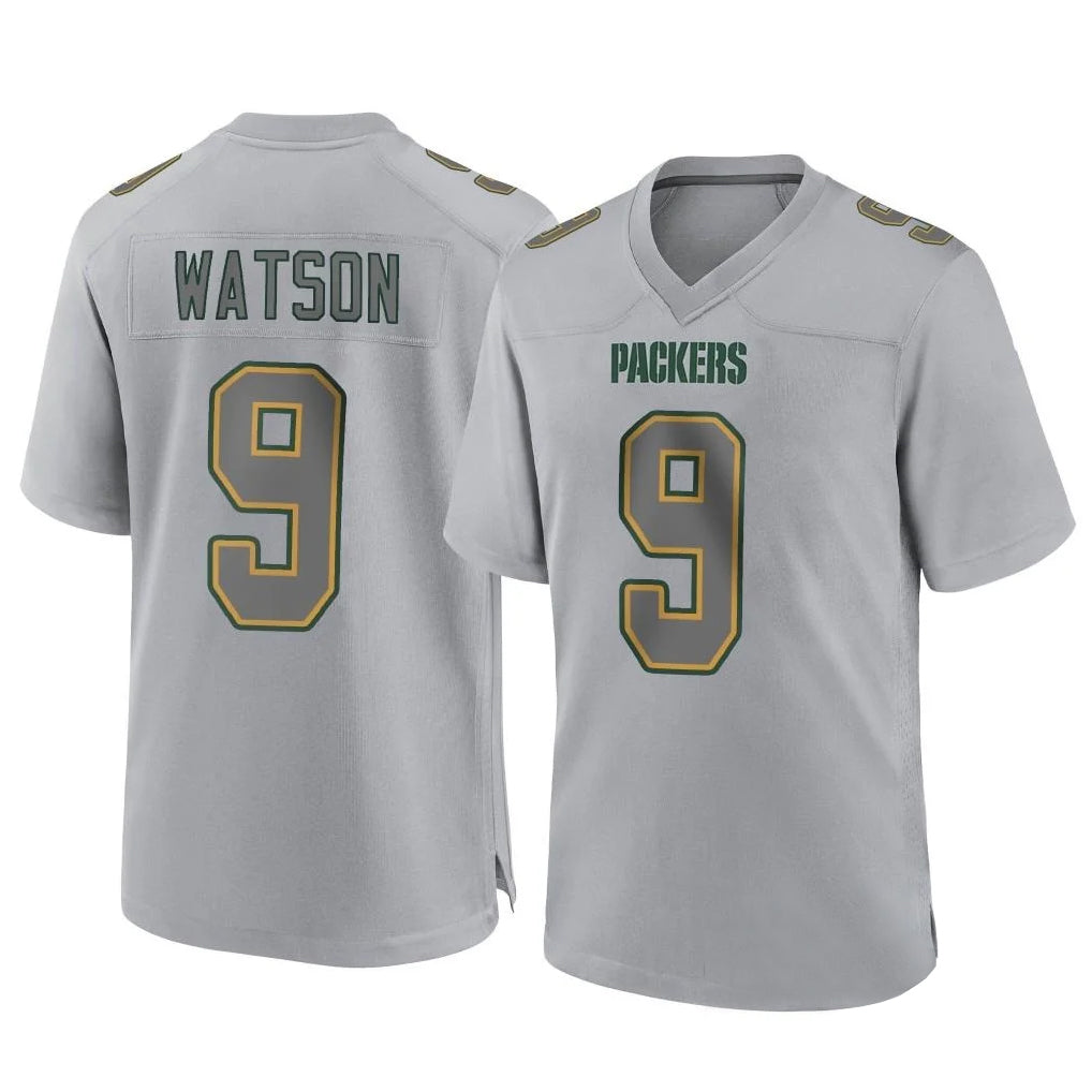 PETTCS GB.Packers #9 Christian Watson Player Gray Atmosphere Fashion Home Game Stitched Jerseys