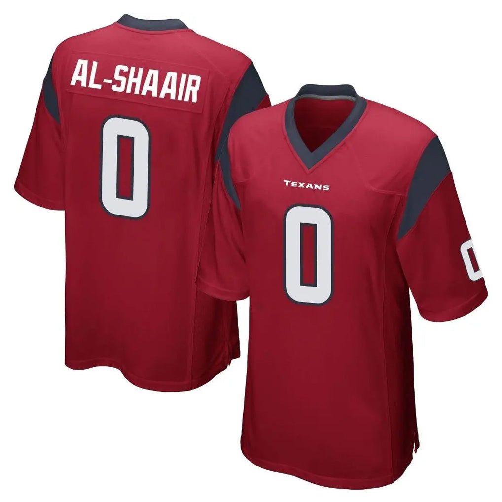 PETTCS H.Texans #0 Azeez Al-Shaair Player Red Home Game Stitched Jerseys
