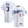 PETTCS LA.Dodgers #3 Edwin D¡§aaz Player White Home Game Stitched Jerseys