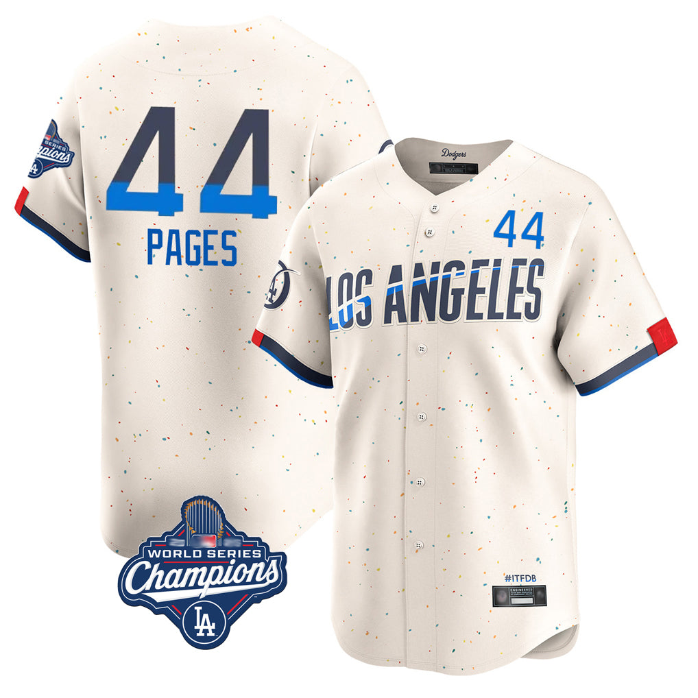 PETTCS LA.Dodgers #44 Andy Pages Player Cream World Series Meet City Connect Limited Home Stitched Jerseys