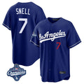 PETTCS LA.Dodgers #7 Blake Snell Player Royal Game World Series Meet Home Stitched Jerseys