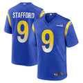 PETTCS LA.Rams Home Game Football Jerseys - Royal - #9 Matthew Stafford Player Stitched Jerseys
