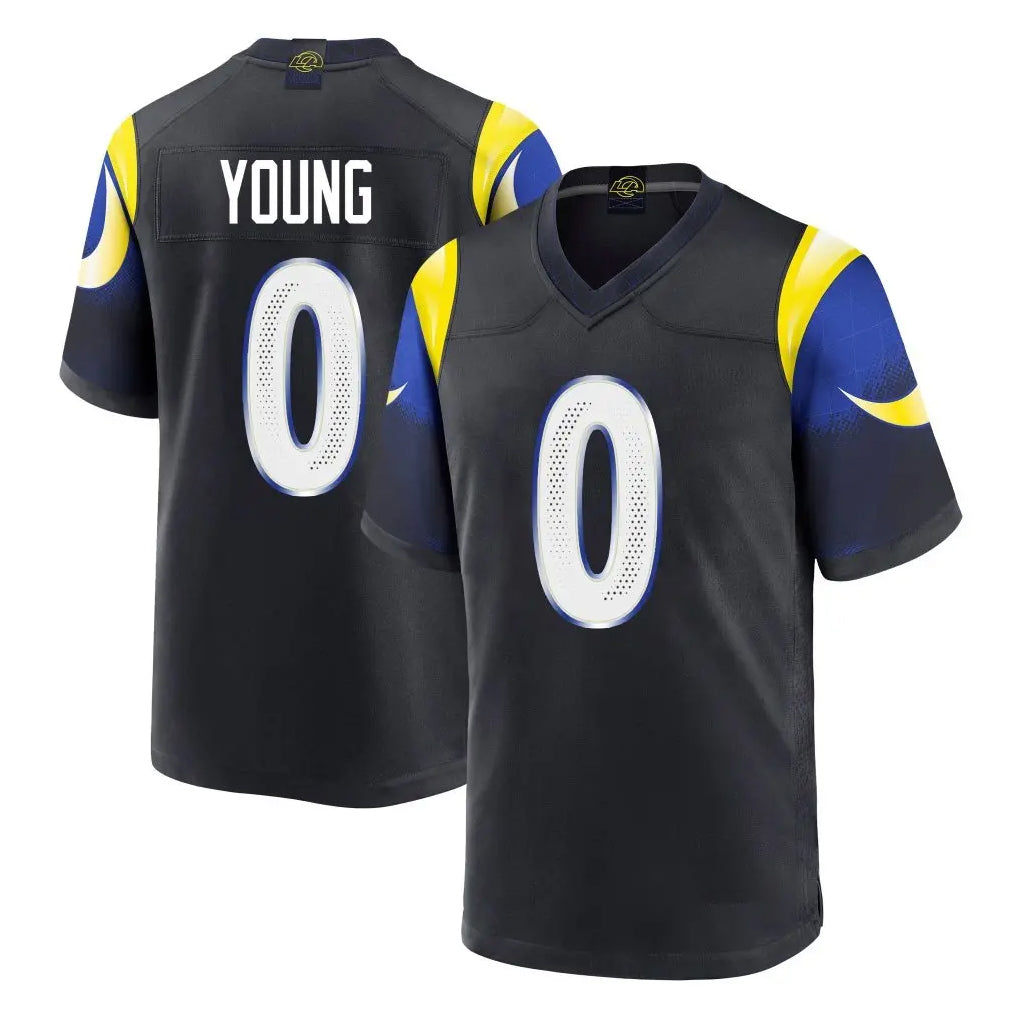 PETTCS LA.Rams #0 Byron Young Player Black Midnight Rivalries Collection Home Game Stitched Jerseys