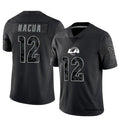 PETTCS LA.Rams #12 Puka Nacua Player Black REFLECTIVE Limited Stitched Jerseys