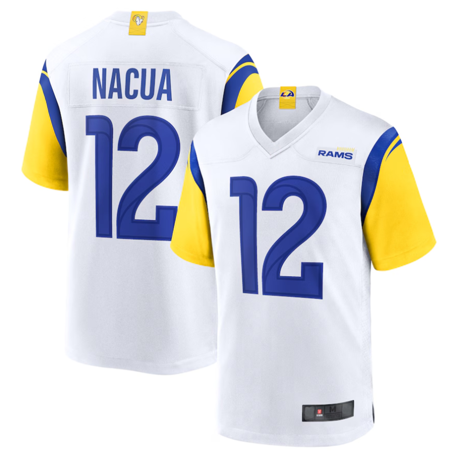 PETTCS LA.Rams #12 Puka Nacua White Game Player Jersey American Stitched Jerseys