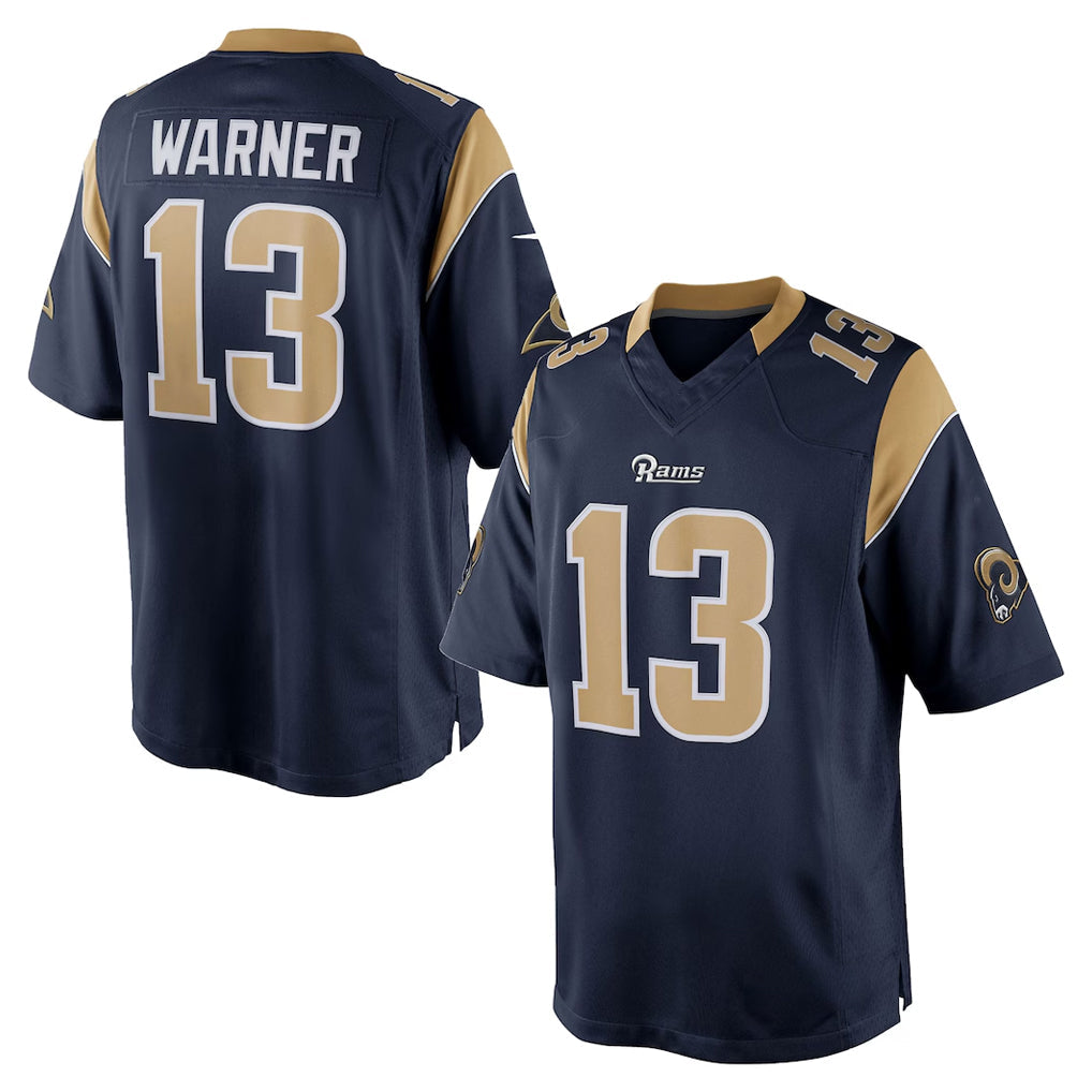 PETTCS LA.Rams #13 Kurt Warner Player Navy Retired Limited Stitched Jerseys