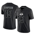PETTCS LA.Rams #15 Ty Simpson Player Black Limited Reflective Home Game Stitched Jerseys