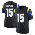 PETTCS LA.Rams #15 Ty Simpson Player Black Midnight Rivalries Collection Limited Home Game Stitched Jerseys