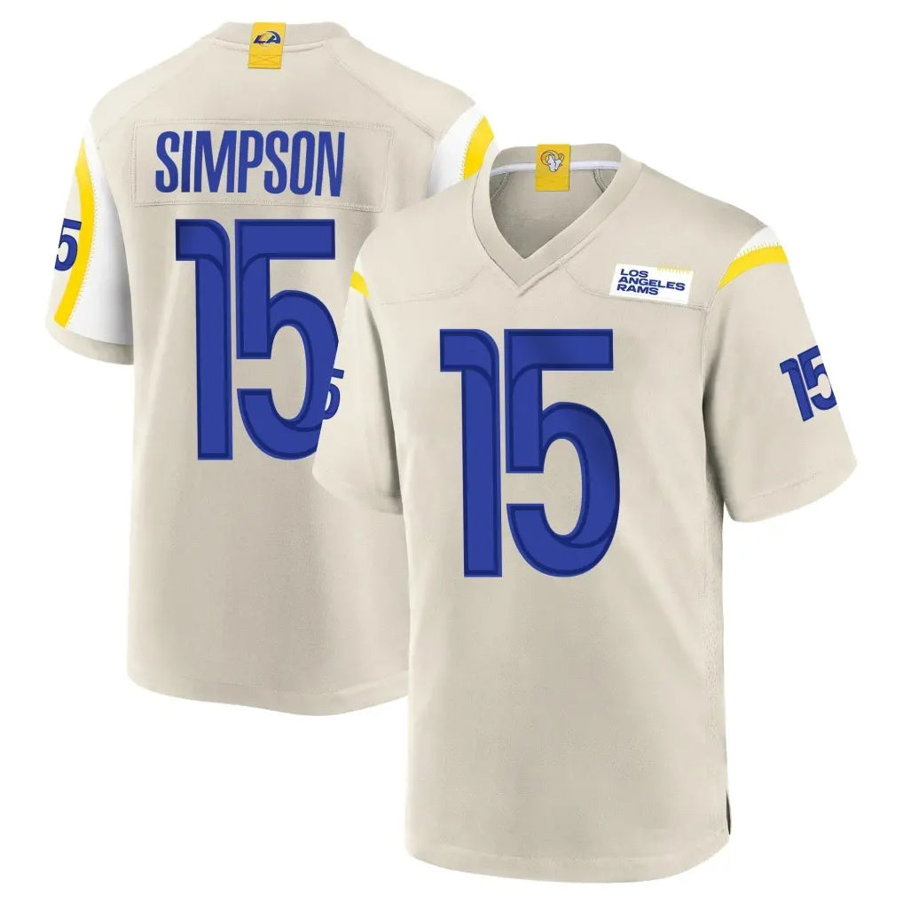 PETTCS LA.Rams #15 Ty Simpson Player Bone Home Game Stitched Jerseys