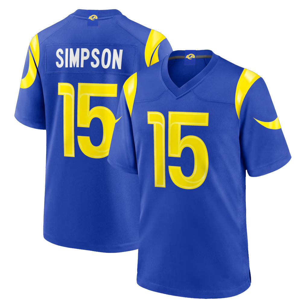 PETTCS LA.Rams #15 Ty Simpson Player Royal Limited Home Game Stitched Jerseys