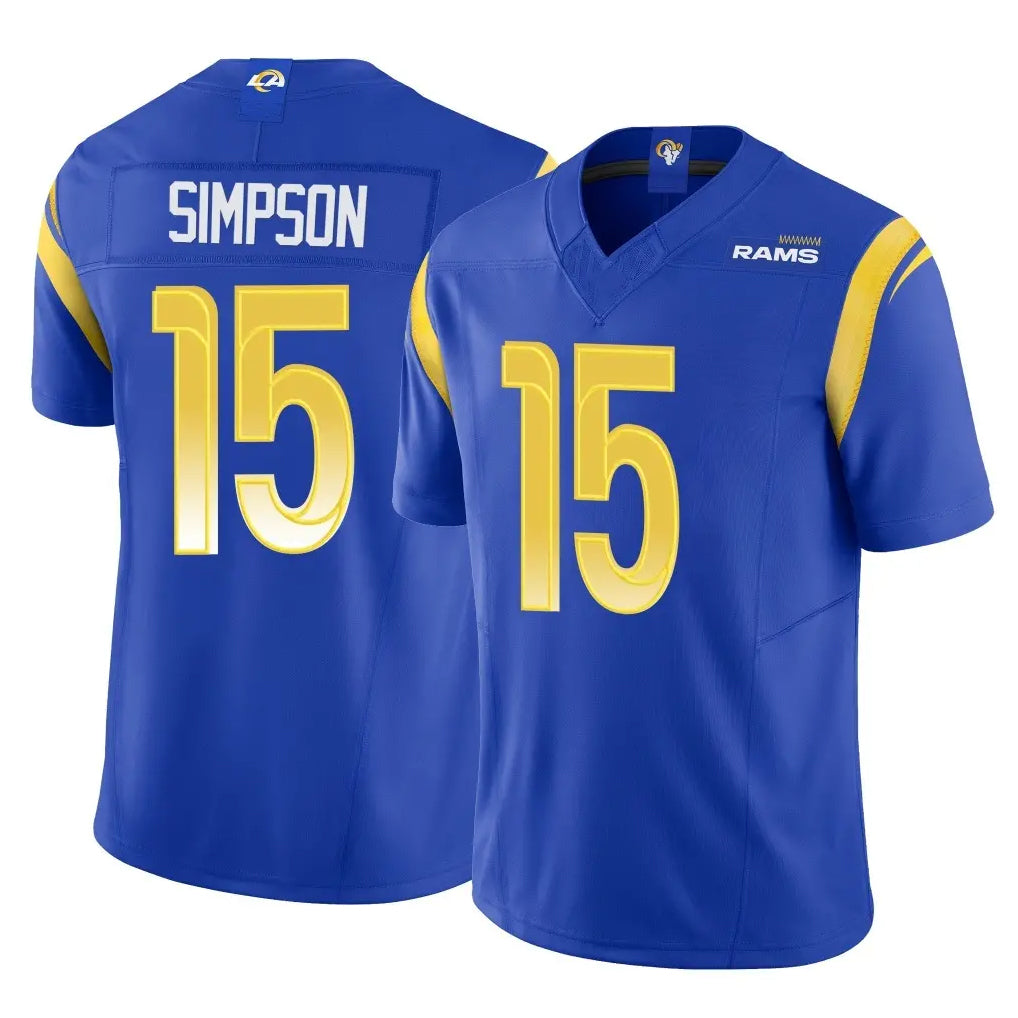 PETTCS LA.Rams #15 Ty Simpson Player Royal Limited Vapor F.U.S.E. Home Game Stitched Jerseys
