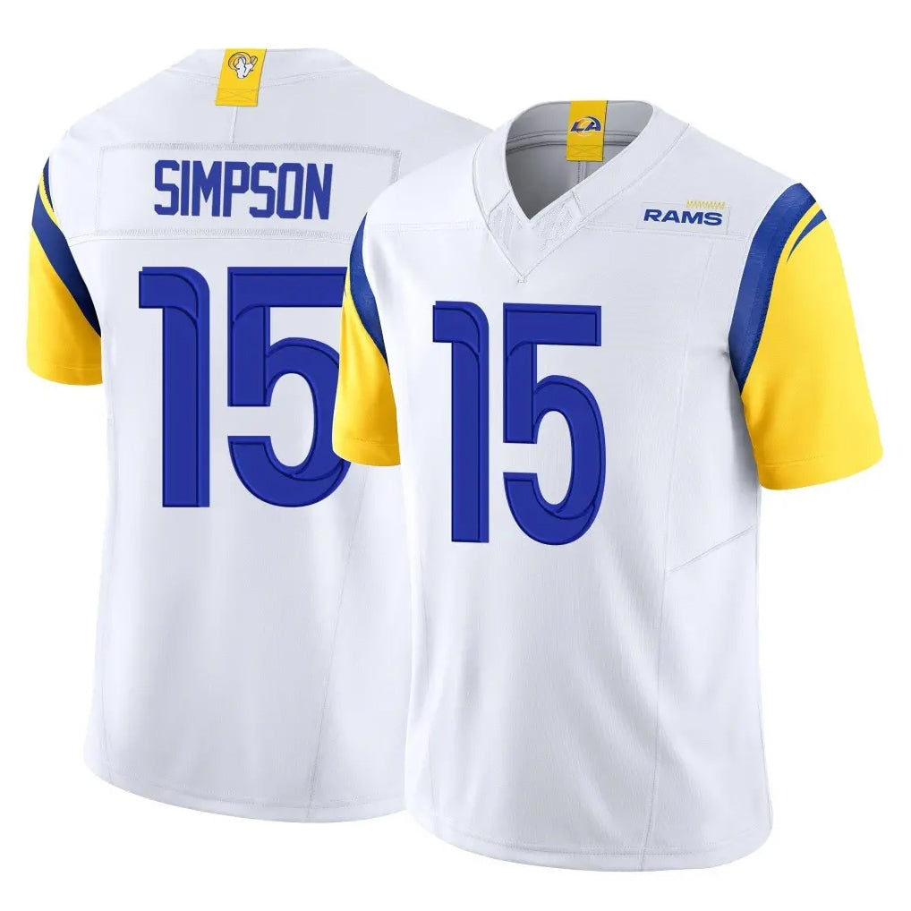 PETTCS LA.Rams #15 Ty Simpson Player White Limited Vapor F.U.S.E. Home Game Stitched Jerseys