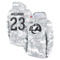 PETTCS LA.Rams #23 Kyren Williams Player Arctic Camo Salute to Service Hoodies Limited Game Stitched Jerseys