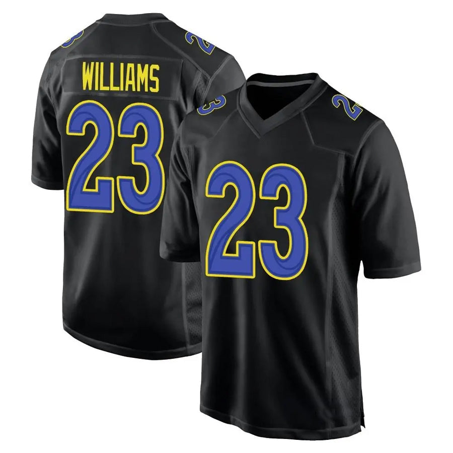 PETTCS LA.Rams #23 Kyren Williams Player Black Fashion Game Stitched Jerseys