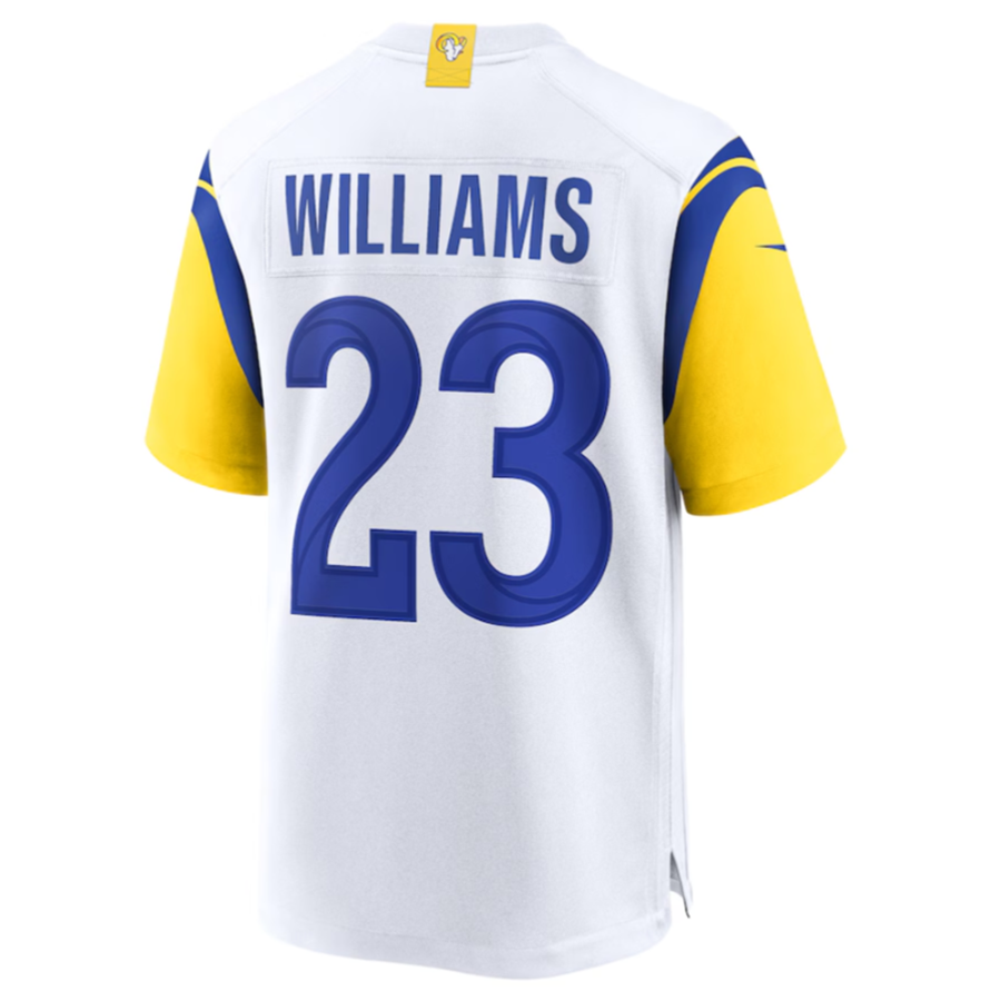 PETTCS LA.Rams #23 Kyren Williams White Game Jersey American Stitched Jersey