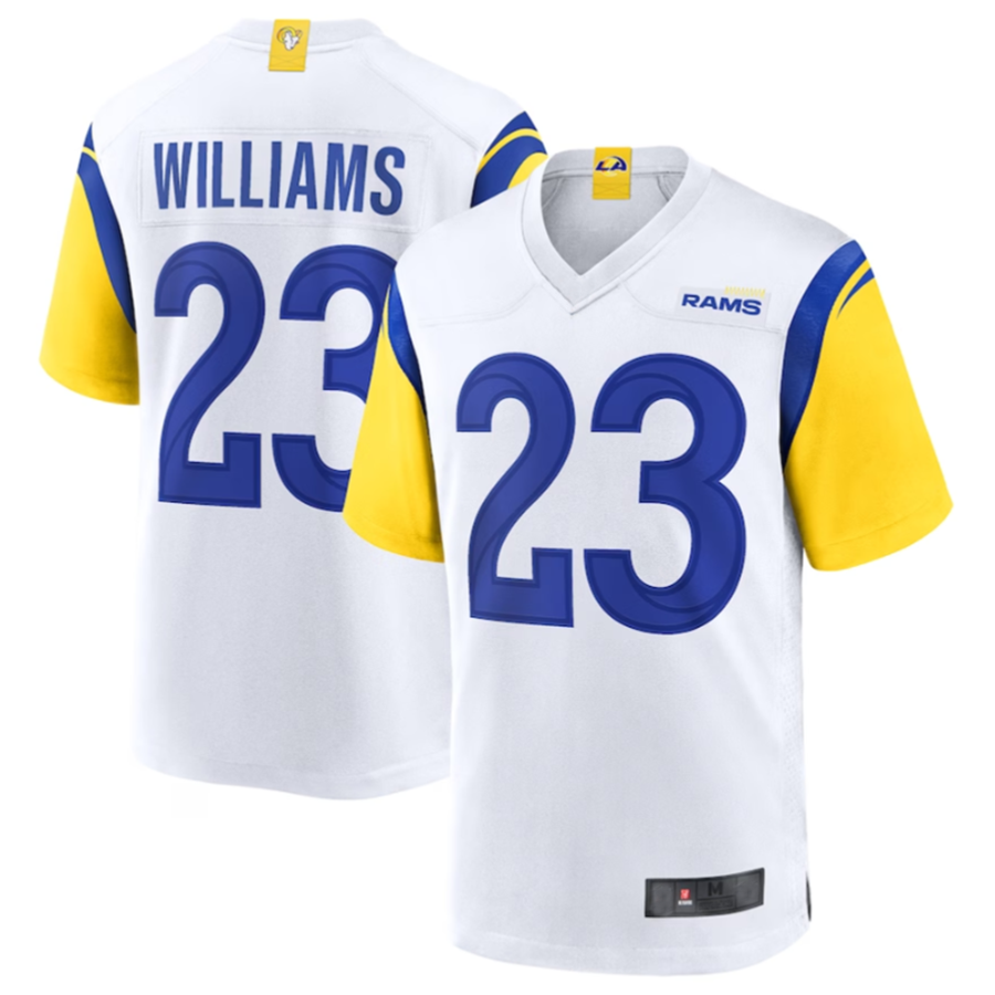 PETTCS LA.Rams #23 Kyren Williams White Game Jersey American Stitched Jerseys