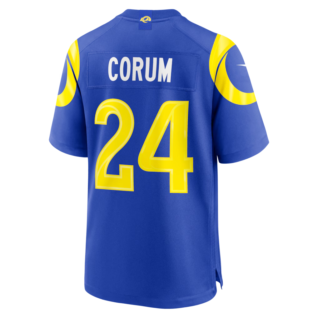 PETTCS LA.Rams #24 Blake Corum Royal Game Stitched Jerseys