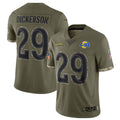 PETTCS LA.Rams #29 Eric Dickerson Player Salute To Service Olive Football Jerseys