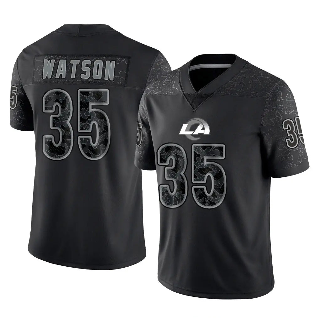 PETTCS LA.Rams #35 Jaylen Watson Player Black Limited Reflective Home Game Stitched Jerseys