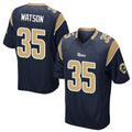 PETTCS LA.Rams #35 Jaylen Watson Player Navy Home Game Stitched Jerseys