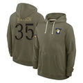 PETTCS LA.Rams #35 Jaylen Watson Player Olive Salute to Service Pullover Hoodies Limited Stitched Jerseys