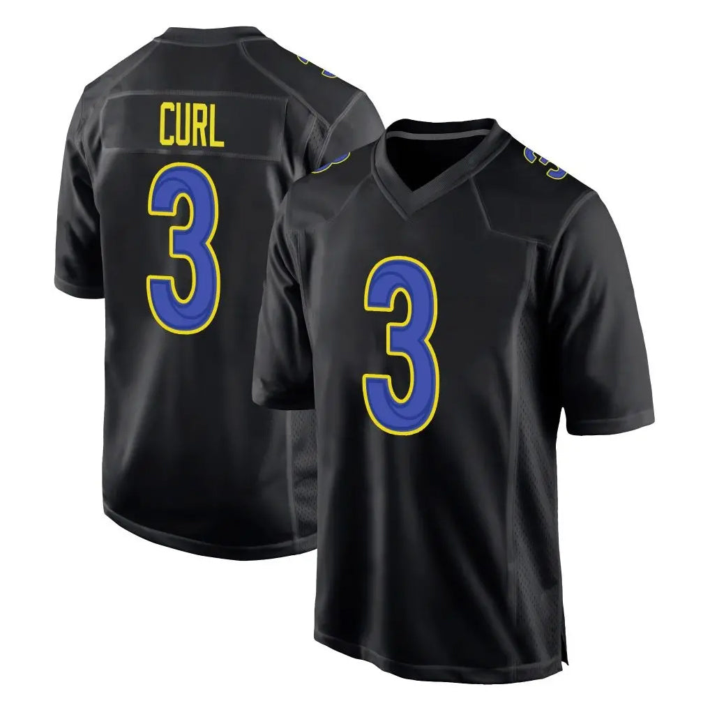 PETTCS LA.Rams #3 Kam Curl Player Black Fashion Limited Home Game Stitched Jerseys