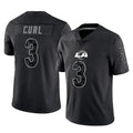 PETTCS LA.Rams #3 Kam Curl Player Black Limited Reflective Home Game Stitched Jerseys
