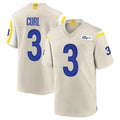 PETTCS LA.Rams #3 Kam Curl Player Bone Home Game Stitched Jerseys