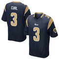PETTCS LA.Rams #3 Kam Curl Player Navy Home Game Stitched Jerseys