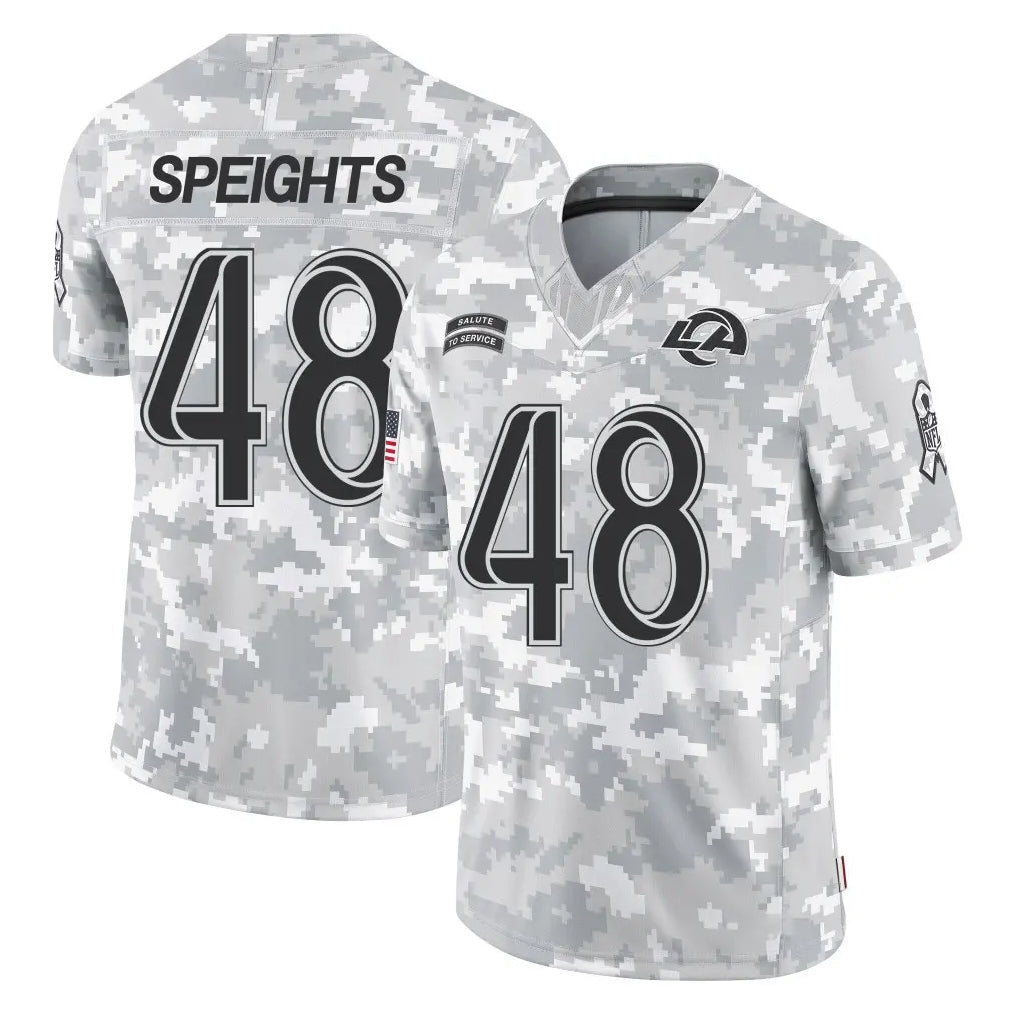 PETTCS LA.Rams #48 Omar Speights Player Arctic Camo Salute To Service Limited Game Stitched Jerseys