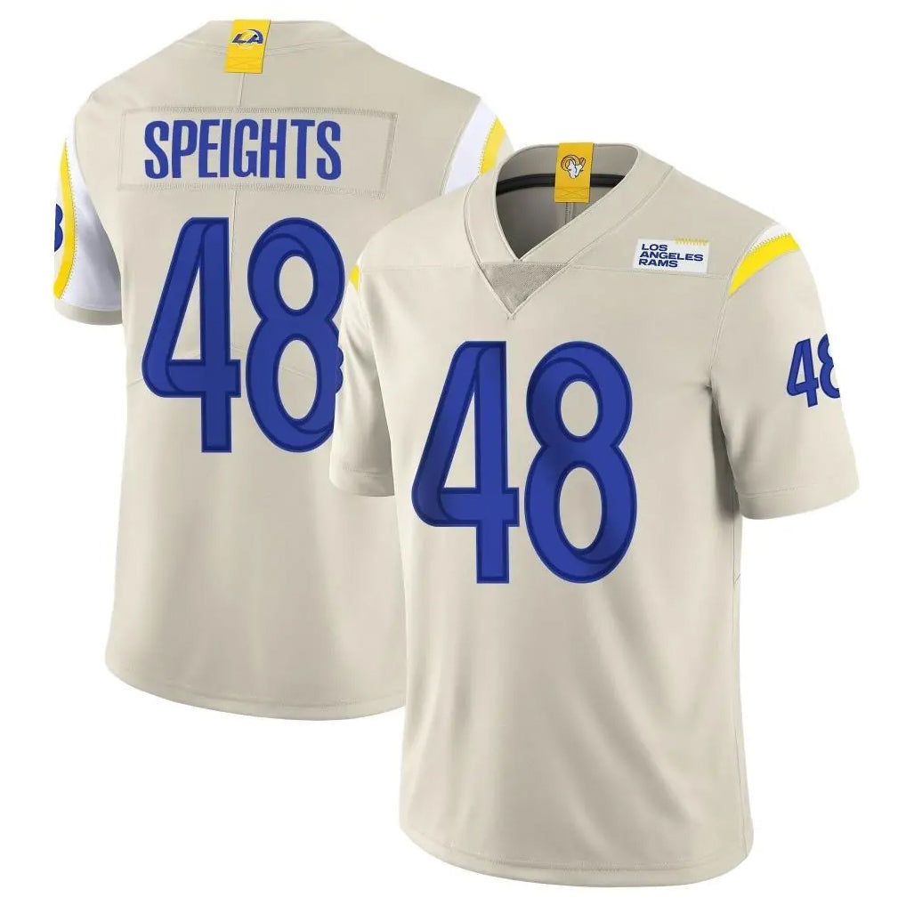 PETTCS LA.Rams #48 Omar Speights Player Bone Limited Vapor Home Game Stitched Jerseys
