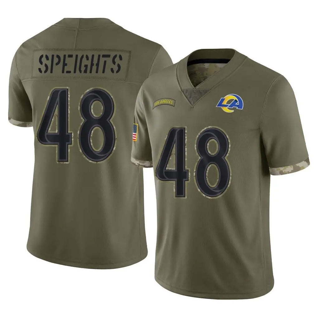 PETTCS LA.Rams #48 Omar Speights Player Olive Salute To Service Limited Stitched Jerseys