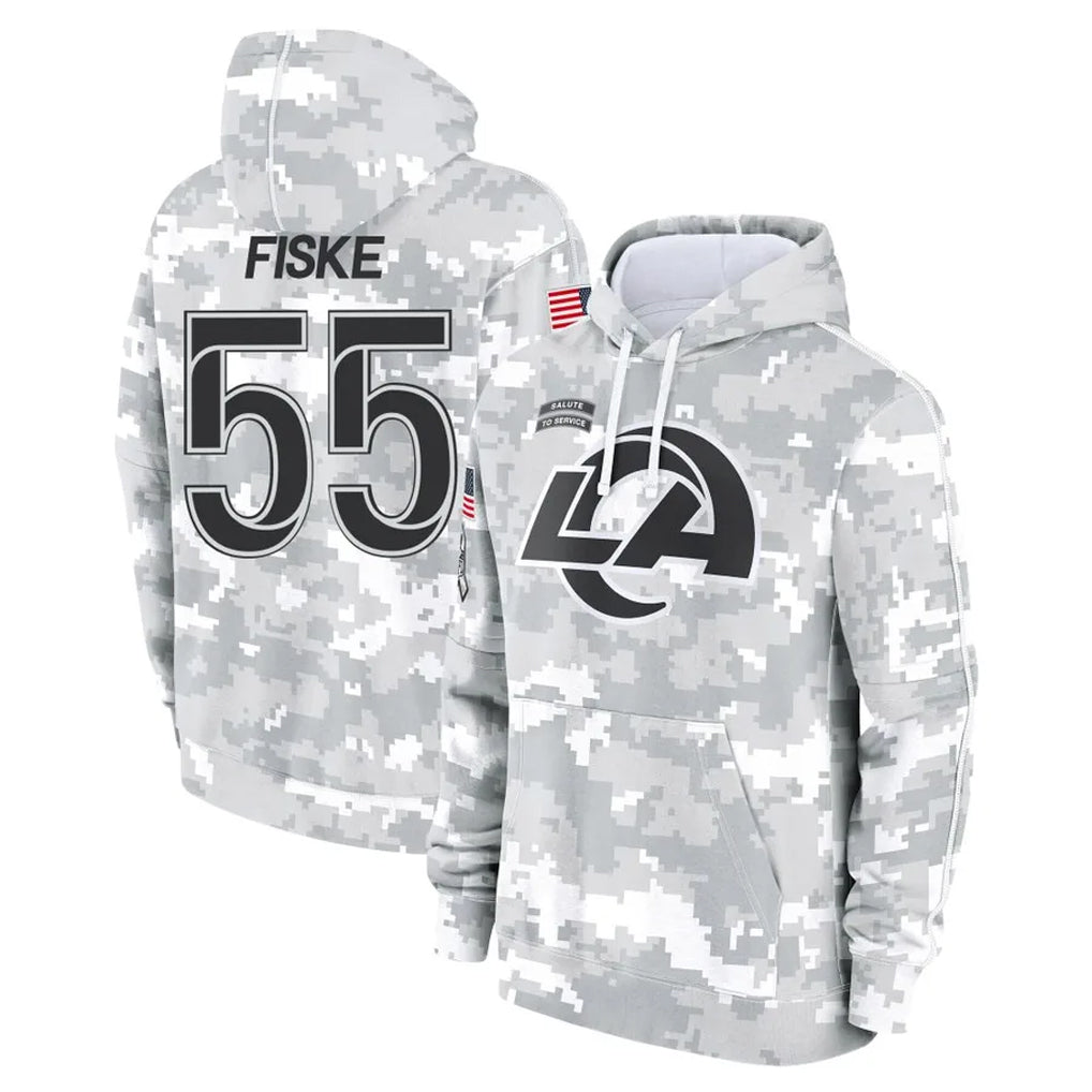 PETTCS LA.Rams #55 Braden Fiske Player Arctic Camo Salute to Service Hoodies Limited Game Stitched Jerseys